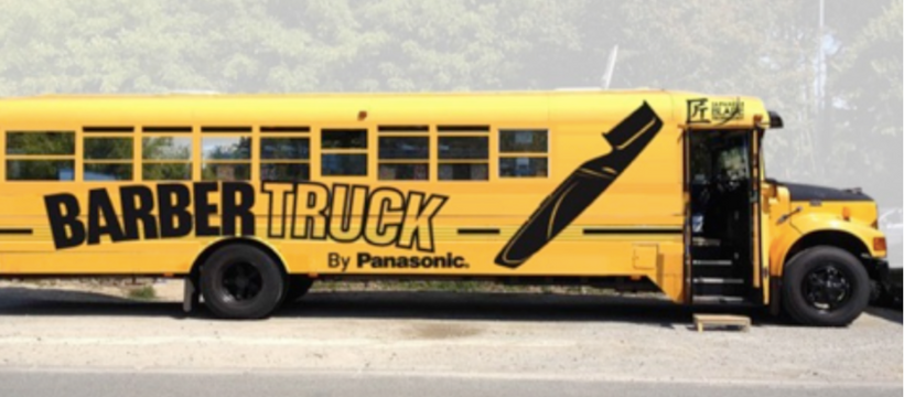 barbertruck panasonic camion jaune