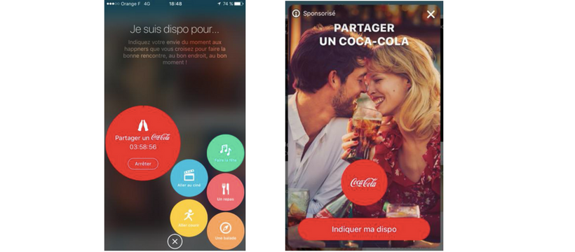 application happn dispositif coca cola