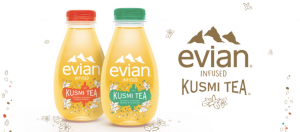 bouteilles evian kusmi tea jaunes