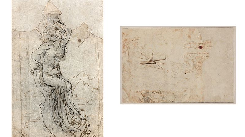 dessin de leonard vinci saint sébastien recto verso