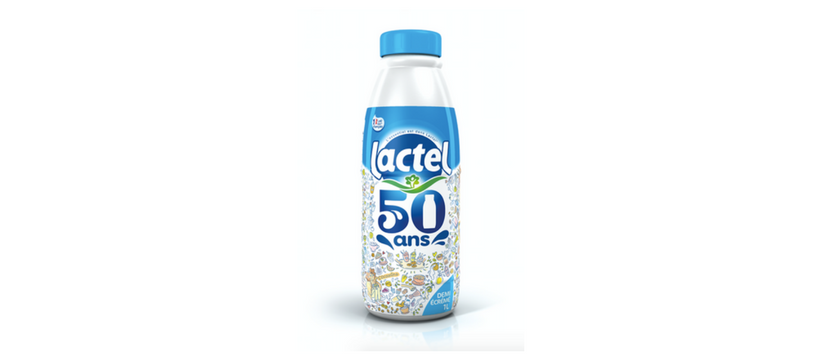 lactel bouteille collector pour les 50 ans