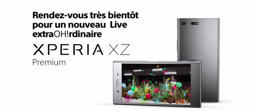 sony slow motion affiche xperia ZX Premium qui annonce le facebook live super slow motion