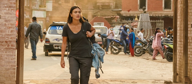 femme qui marche avec un sac a dos