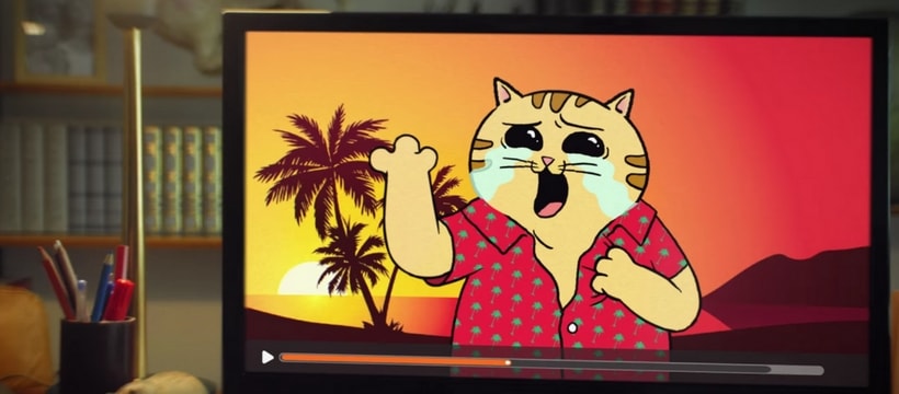 chat qui pleure a la television