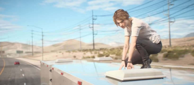 Need for speed femme sur un camping car