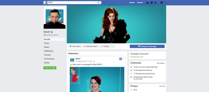 MAAF Facebook page facebook de la maaf
