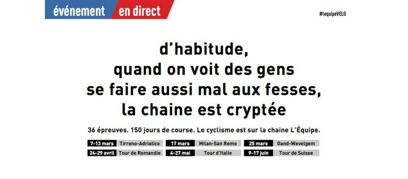 l'Equipe pub cyclisme