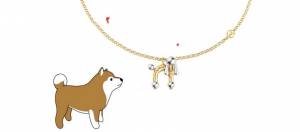 shiba avec un collier louis vuitton