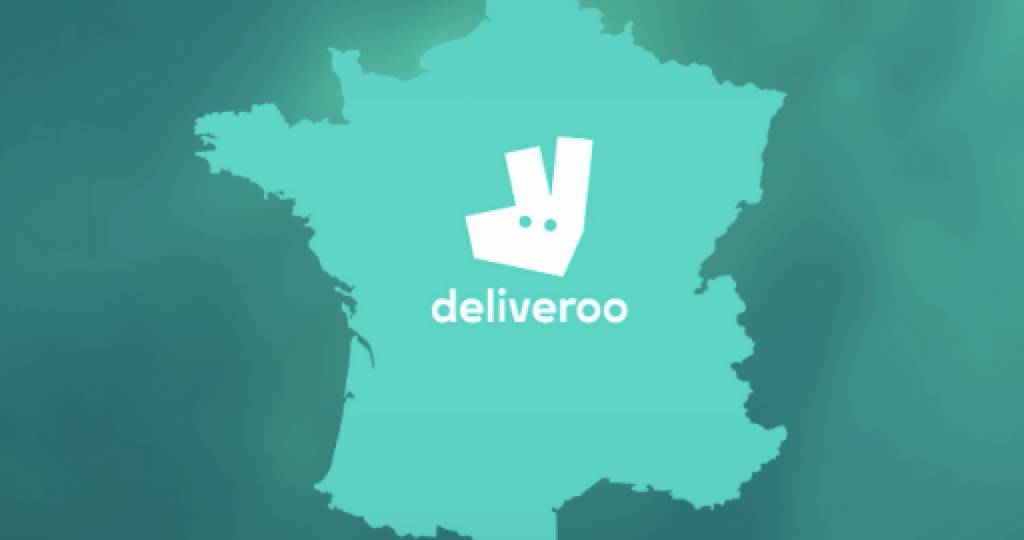 Carte de la France avec le logo Deliveroo