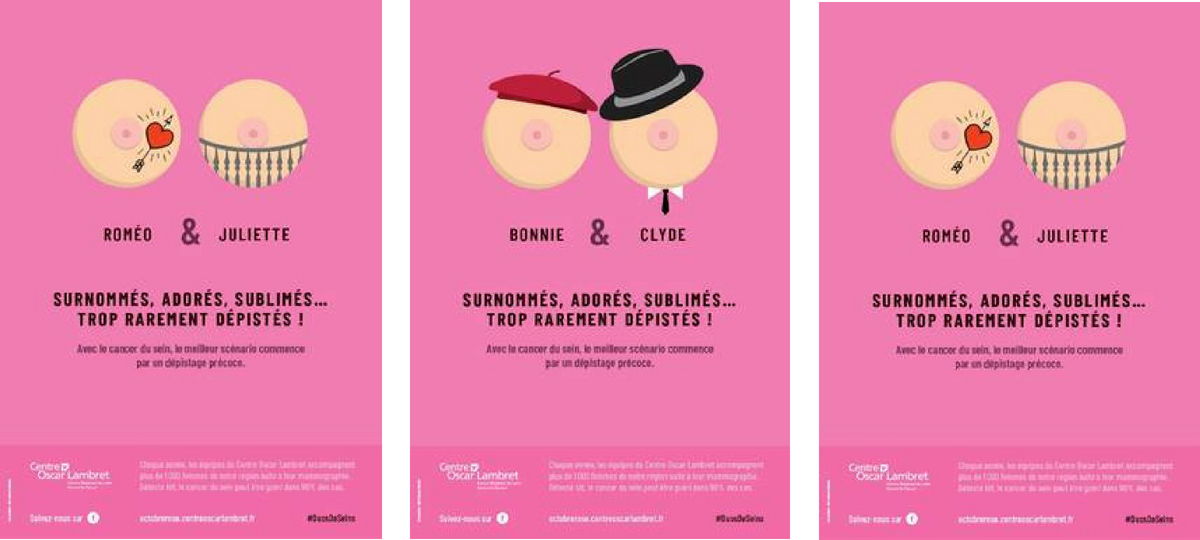 La campagne de sensibilisation du Centre Oscar Lambret Affiche Duo de Seins