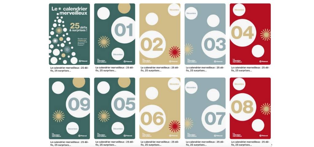 Calendrier de l'Avent de Pinterest