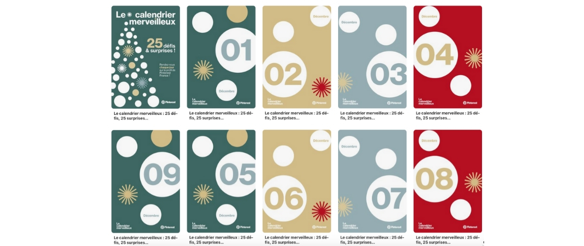 Calendrier de l'Avent de Pinterest