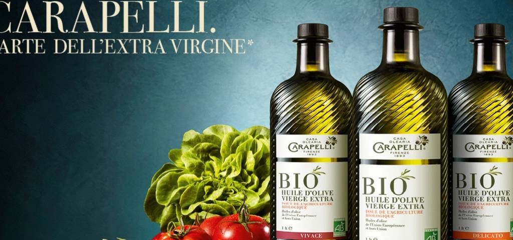Bouteilles d'huile d'olive Carapelli