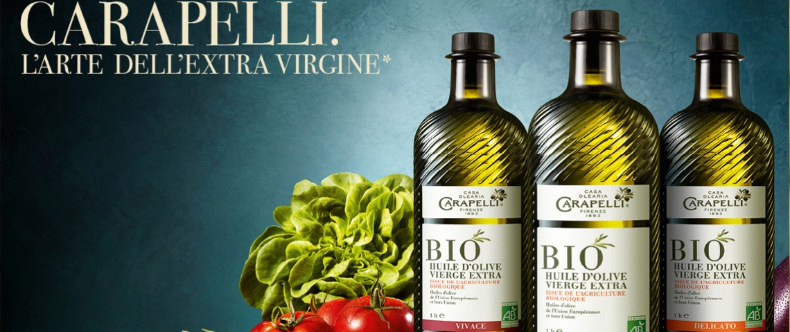 Carapelli choisit Isobar Bouteilles d'huile d'olive Carapelli