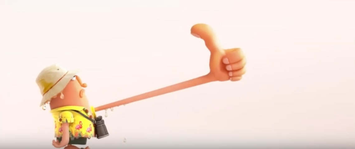 Dessin d'un homme avec un gros pouce