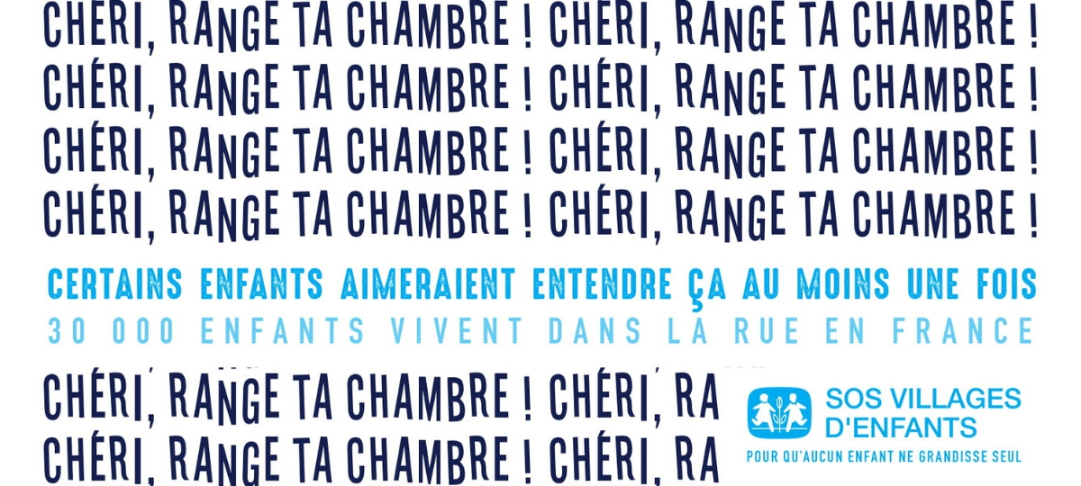 La campagne de sensibilisation de SOS Villages d'Enfants Affiche Range ta chambre !