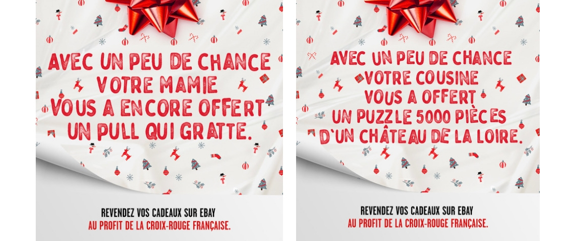 La Croix Rouge s'associe à Ebay Visuels de la campagne de l'opération Ebay et Croix Rouge