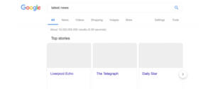 Capture d'écran Google News