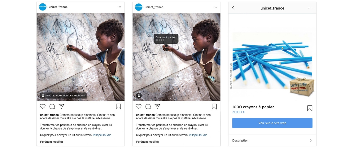 HopeonSale, l'opération UNICEF pour les soldes images instagram de l'opération UNICEF