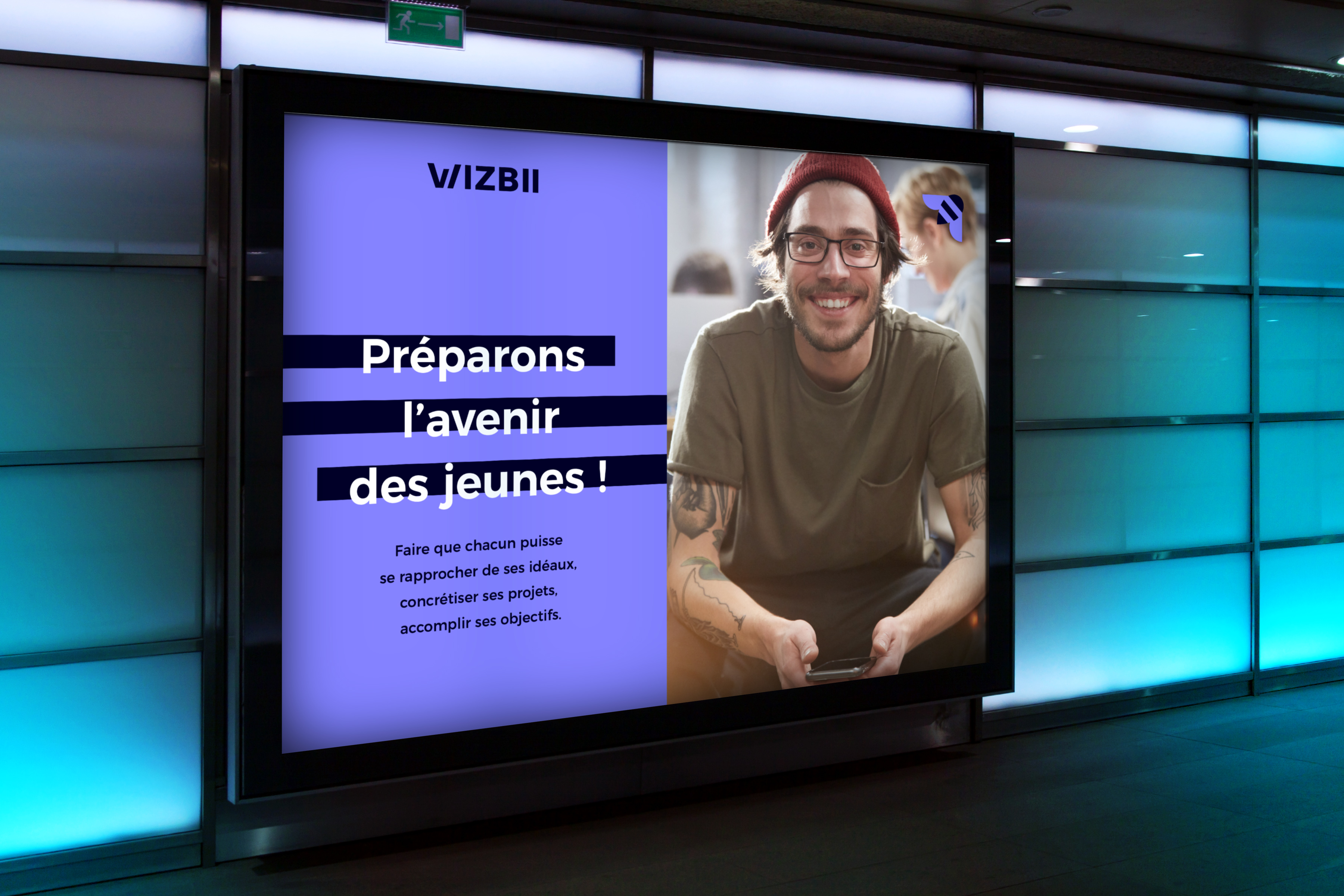 Affiche digitale de la start-up Wizbii
