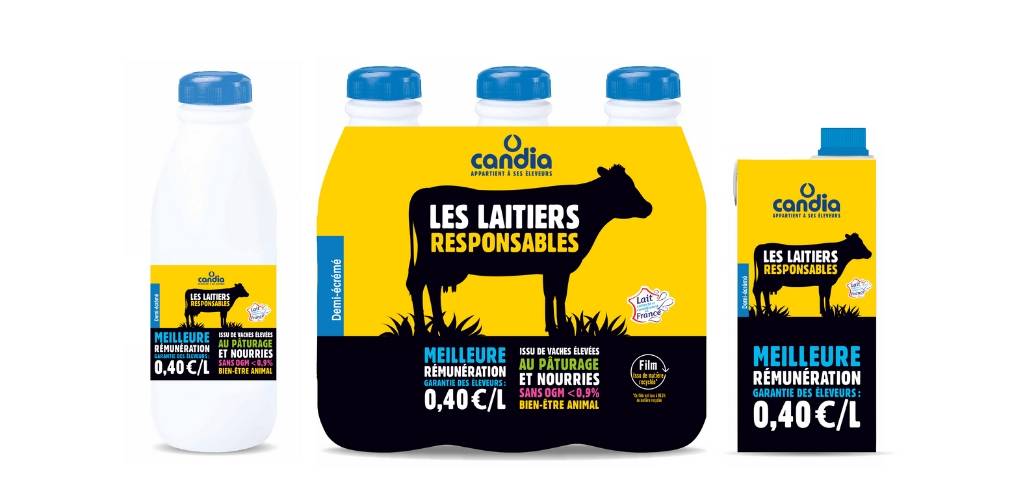 Candia refond son identité avec PULP Packaging des bouteilles de lait Candia