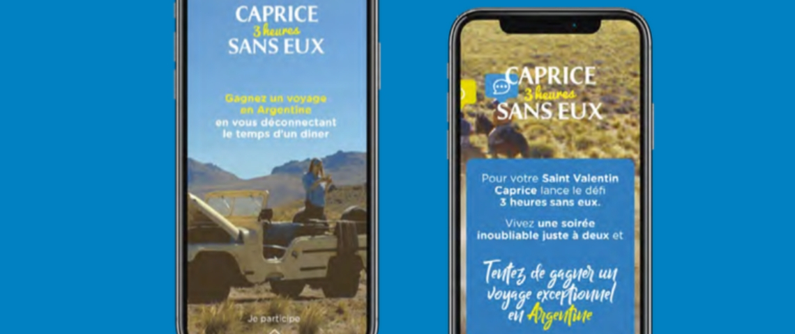 Caprice des Dieux lance un défi aux amoureux Des écrans de téléphone