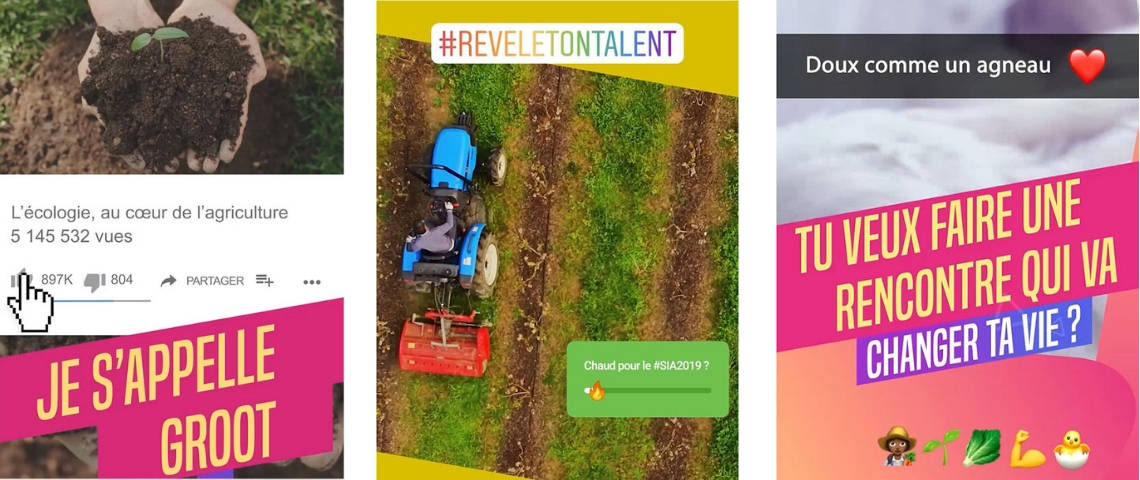 La Ministère de l'agriculture recrute sur Snapchat et Instagram Captures d'écran de stories Instagram