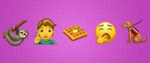 Emoji gaufre, paresseux, chien d'aveugle