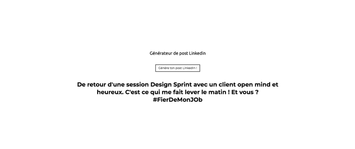 Un générateur de posts LinkedIn Exemple de post Linkedin