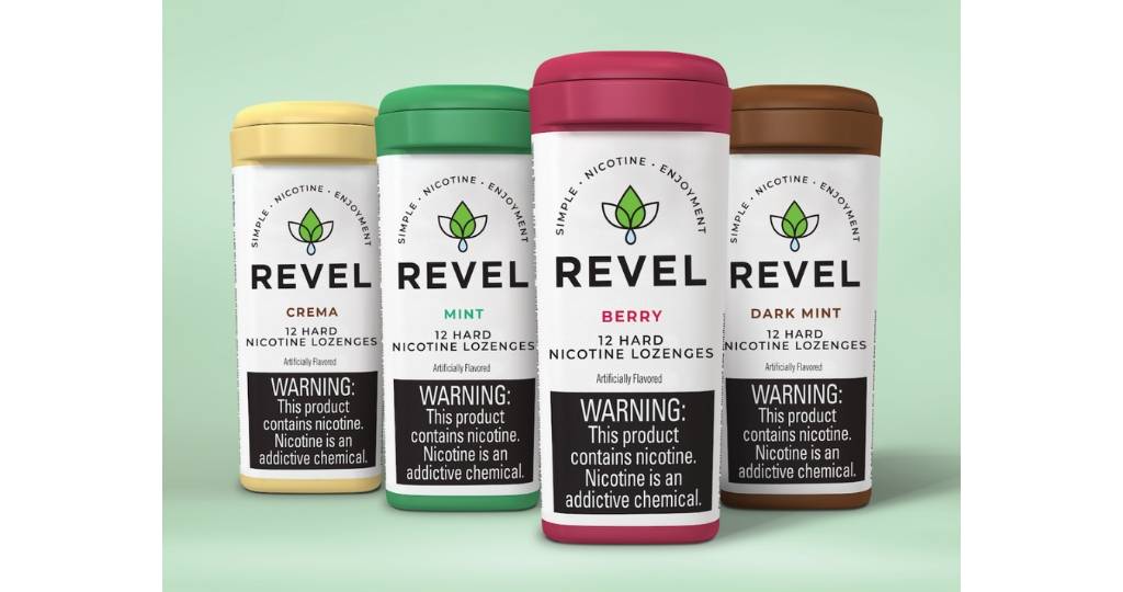 Boîte de pastilles à la nicotine de la marque Revel