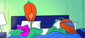 Dessin de deux fleurs dans un lit