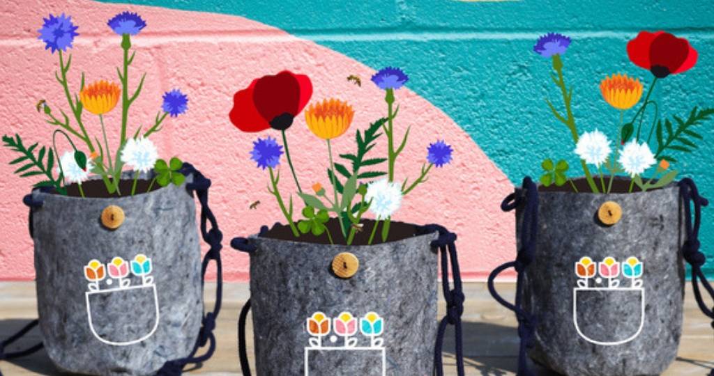 Pot de fleurs en tissus