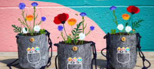 Pot de fleurs en tissus