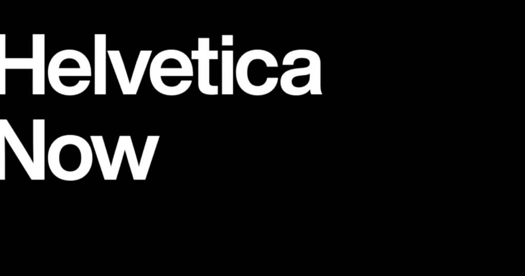 Helvetica sur fond noir