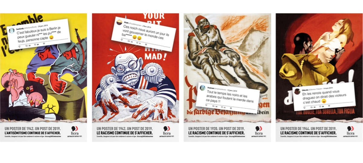 La LICRA fait campagne contre le racisme en ligne Affiches de la LICRA