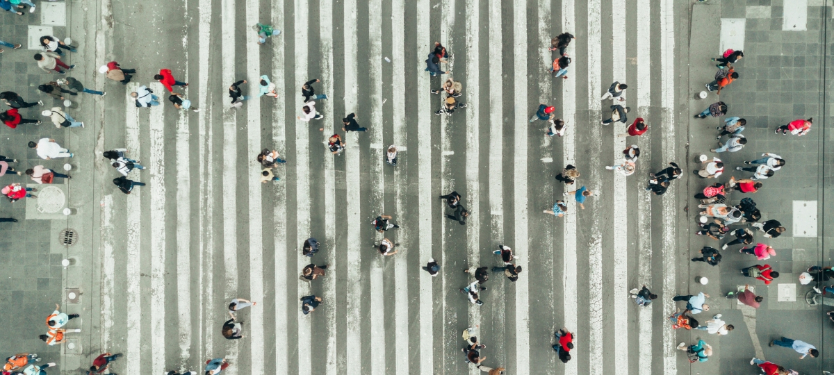 Un passage piéton vu de haut