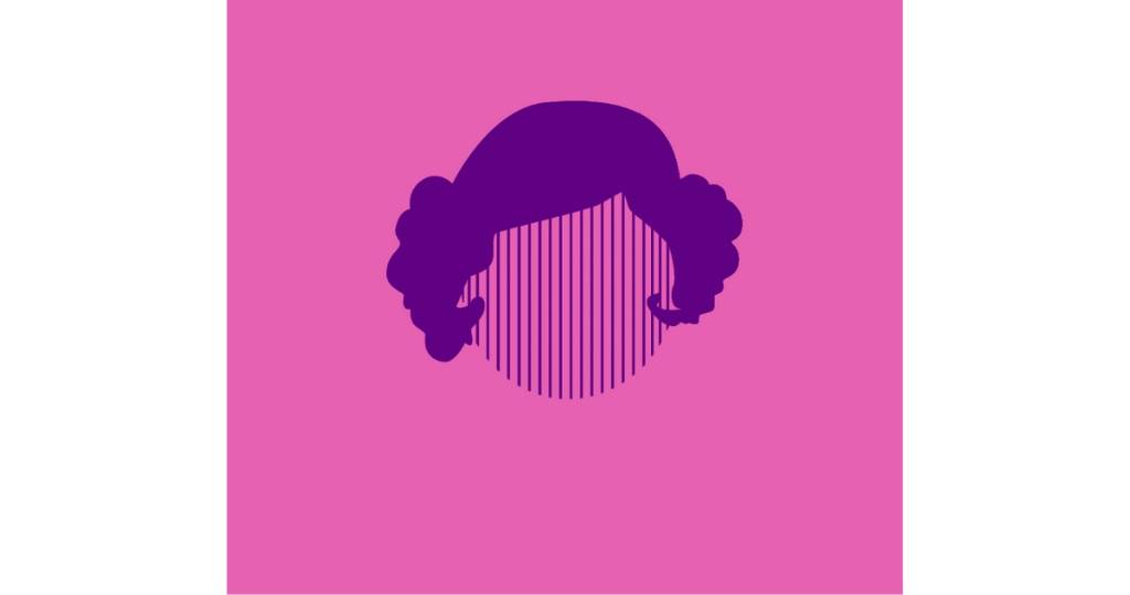 visage de femme sur fond rose