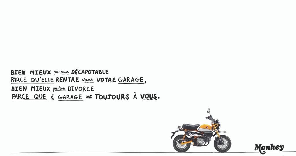 Le Monkey revient dans une nouvelle campagne Honda Moto, signée DDB Paris Moto Monkey par Honda Moto