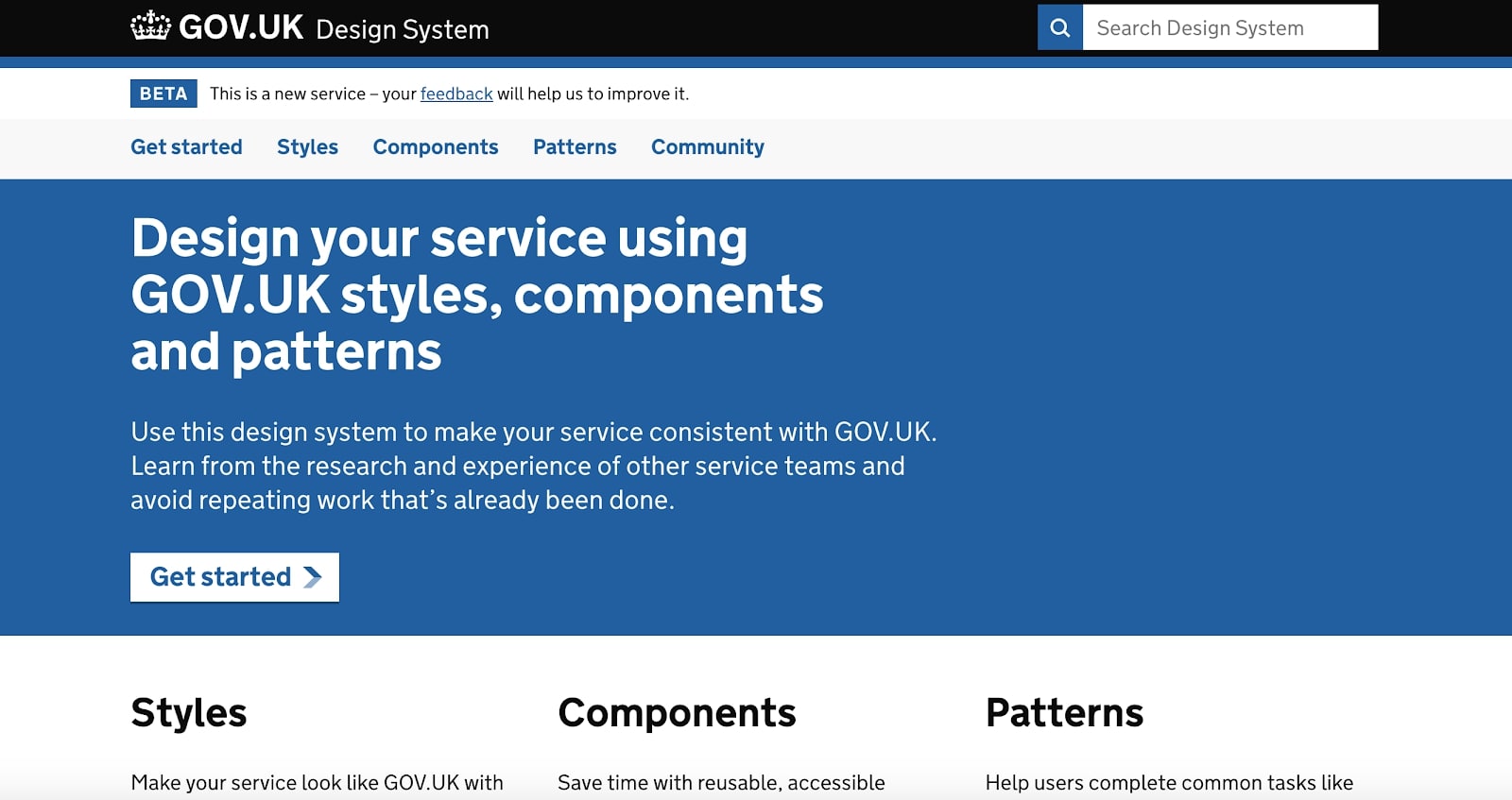 Le site du gouvernement britannique