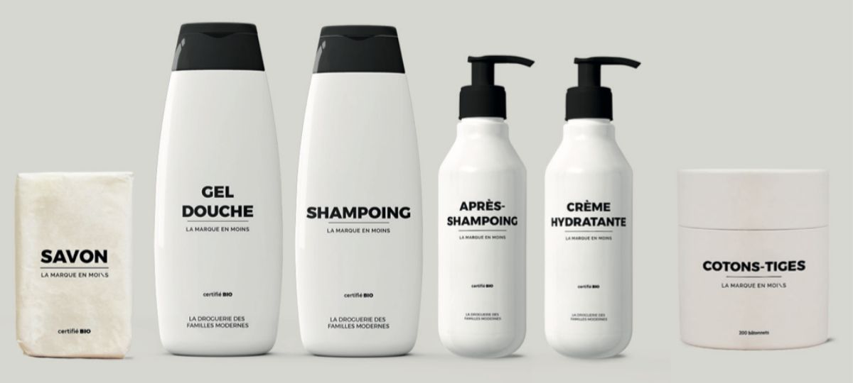 La marque en moins : la start-up qui veut vous faire consommer bio pour moins cher Des produits d'hygiène bio sur fond blanc