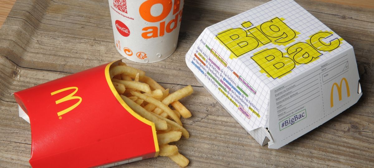 McDonald’s soutient les bacheliers avec son BigBac Nouveau packaging de la boite pour burger Big Mac renommé Big Bac