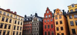 Facade d'habitations dans la ville de Stockholm
