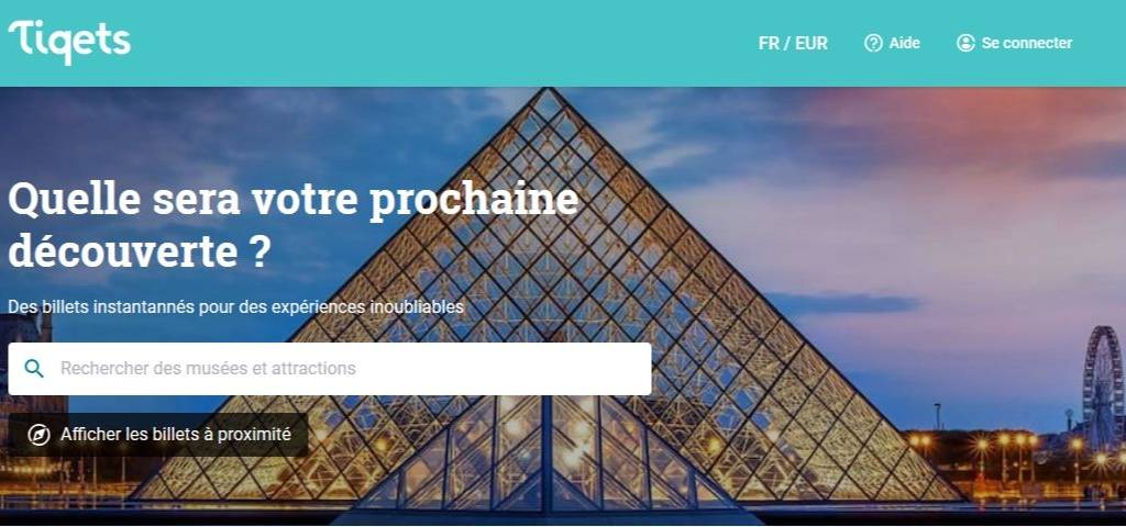 visuel du moteur de réservation de tiqets
