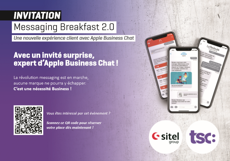 Invitation pour le messaging breakfast 2.0 organisé par TSC Digital