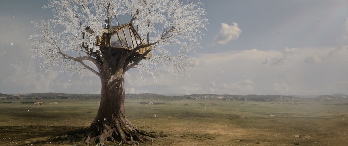 BETC et LEROY Merlin lancent une nouvelle plateforme de communication Visuel d'une cabane dans les arbres