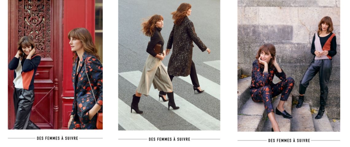 Campagne communication  - Des femmes à suivre de l'agence Josiane pour Un Jour Ailleurs Triptyque de femmes portant les vêtement de la marque Un jour Ailleurs