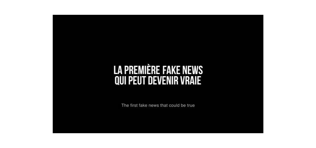 Slogan de la dernière campagne de solidarité sida signée la chose : la première fake news qui peut devenir vraie