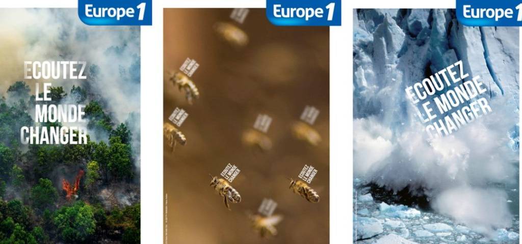 Triptyque des visuels de la nouvelle campagne de communication d'Europe 1