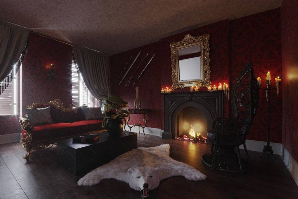 Viusel de la chambre du manoir reconstitué de la famille Adams
