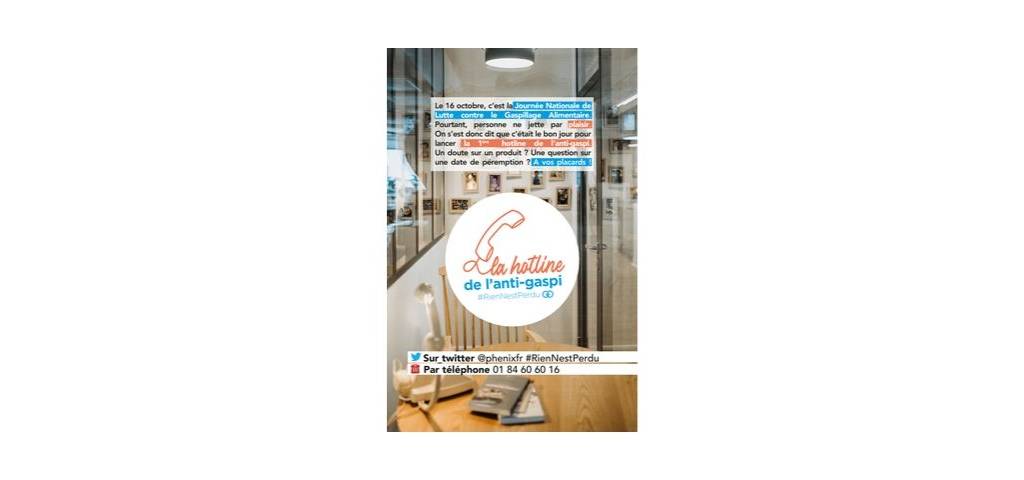 Visuel de la campagne de communication de Phénix pour le lancement de sa hotline anti-gaspi